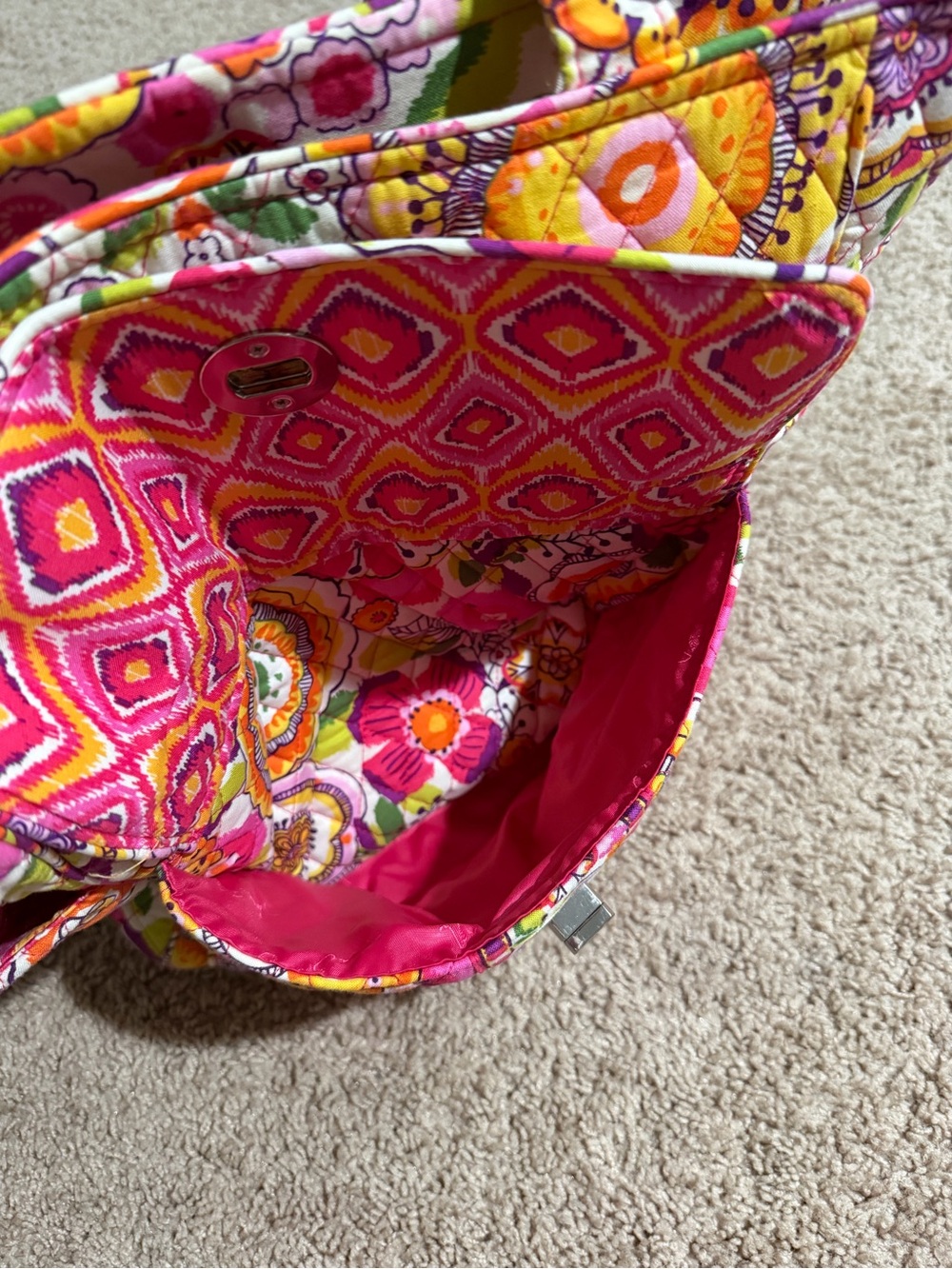 Vera Bradley Floral Quilted Tote Bag in Pink & Multicolor - Picture 4 of 9